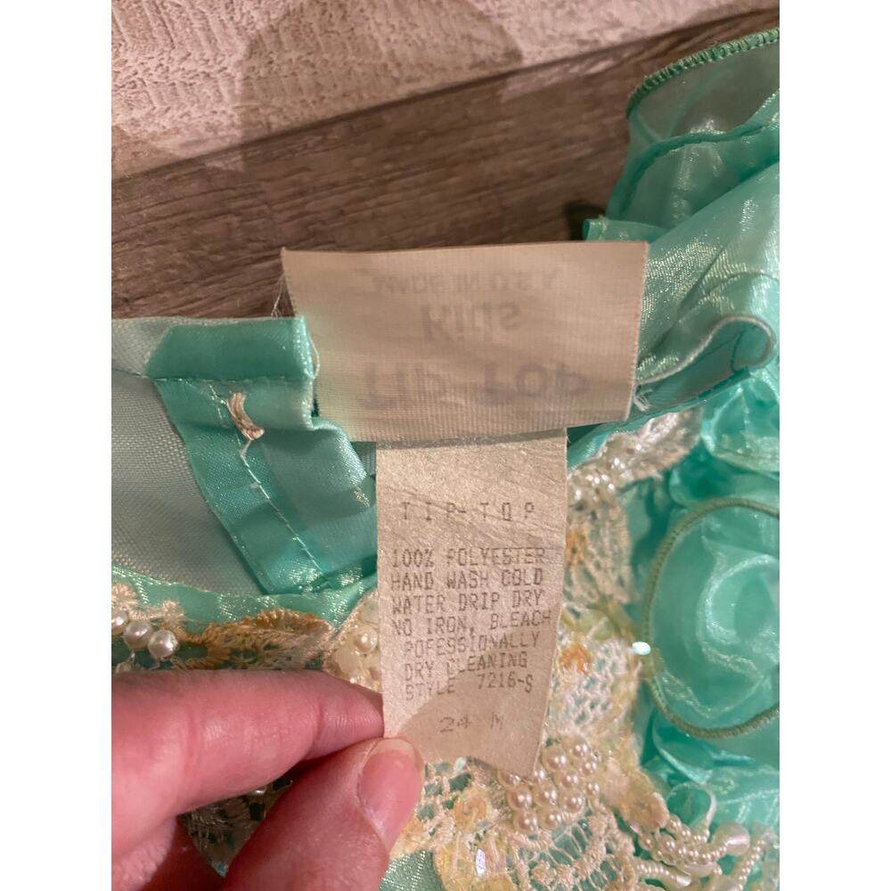 Vintage Tip Top Kids Princess Pageant Dress Seafoam 24M - Picture 3 of 13